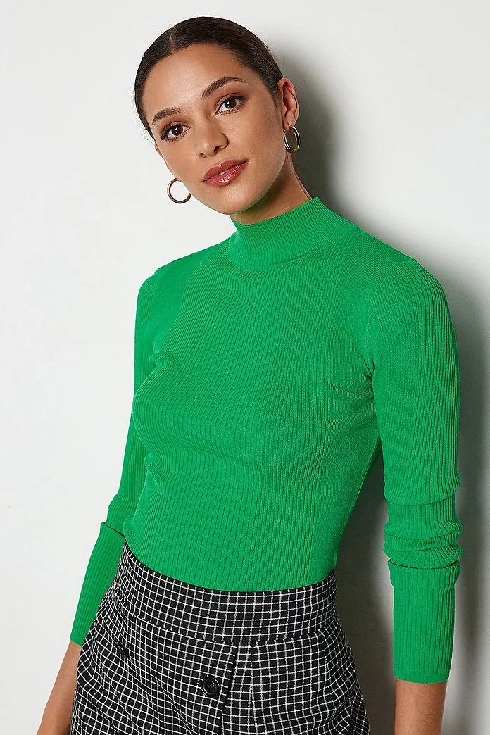 Essential Skinny Rib Turtleneck Sweater | Karen Millen Essential Skinny Rib Turtleneck Sweater | Karen Millen